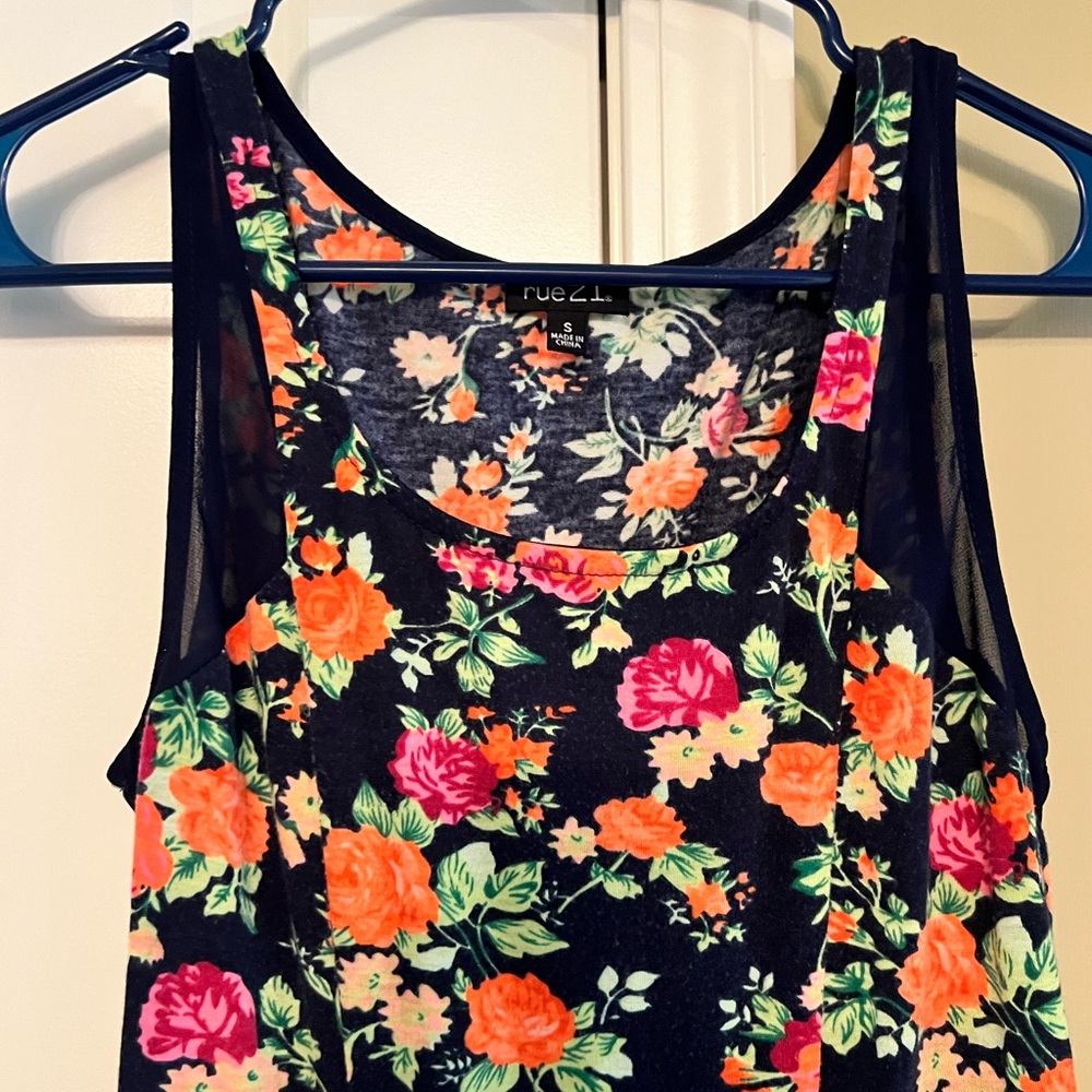 Rue21. Small. Blue & Floral Sundress. - Picture 4 of 4